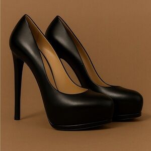 Pour La Victoire Platform Pumps Heels 8.5 Black Womens Stilettos Shoes